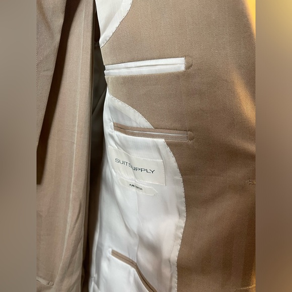 Suitsupply Tan Herringbone Suit 42r - Picture 5 of 12